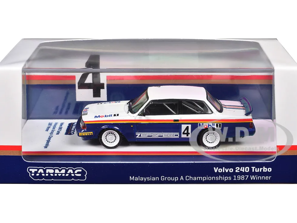 Volvo 240 Turbo #4 Per-Gunnar Andersson Winner "Malaysian Group A Championships" (1987) "Hobby64" Series 1/64 Diecast Model Car by Tarmac Works