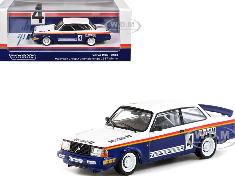 Volvo 240 Turbo #4 Per-Gunnar Andersson Winner "Malaysian Group A Championships" (1987) "Hobby64" Series 1/64 Diecast Model Car by Tarmac Works