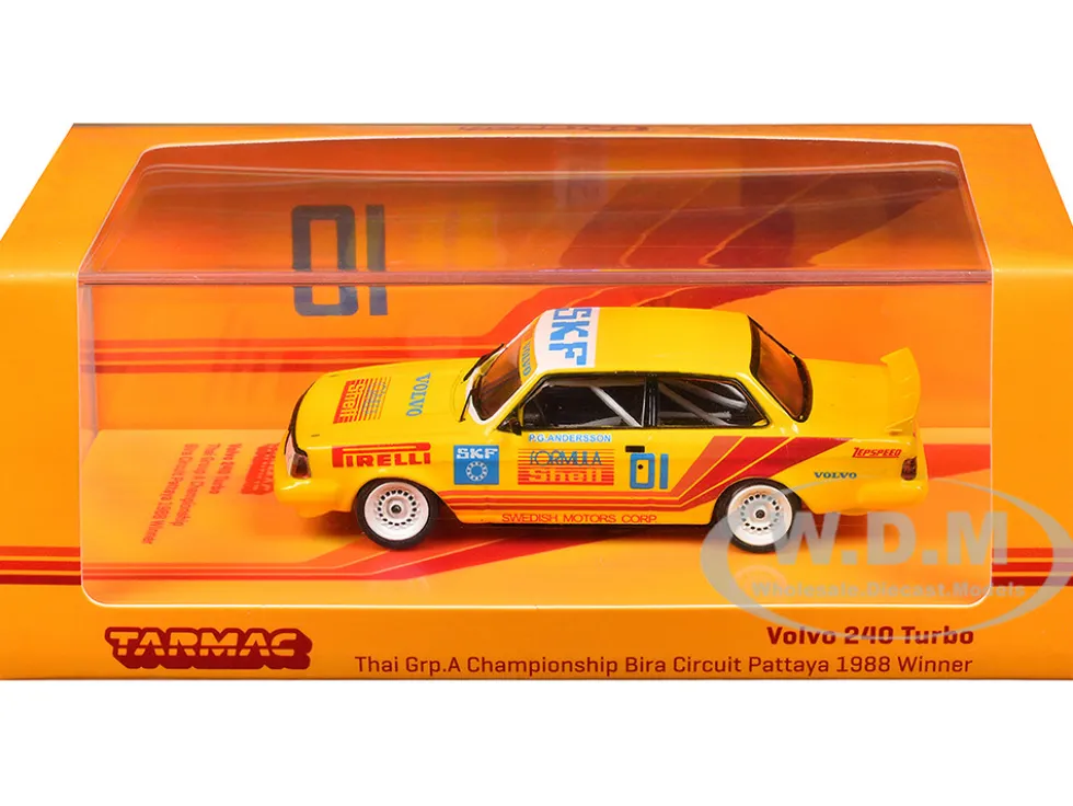Volvo 240 Turbo #01 Per-Gunnar Andersson Winner "Thai Group A Championship Bira Circuit Pattaya" (1988) "Hobby64" Series 1/64 Diecast Model Car by Tarmac Works