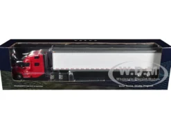 Volvo VNL 860 High-Roof Sleeper and 53' Trailer with Skirts Red with White Trailer 1/50 Diecast Model by First Gear