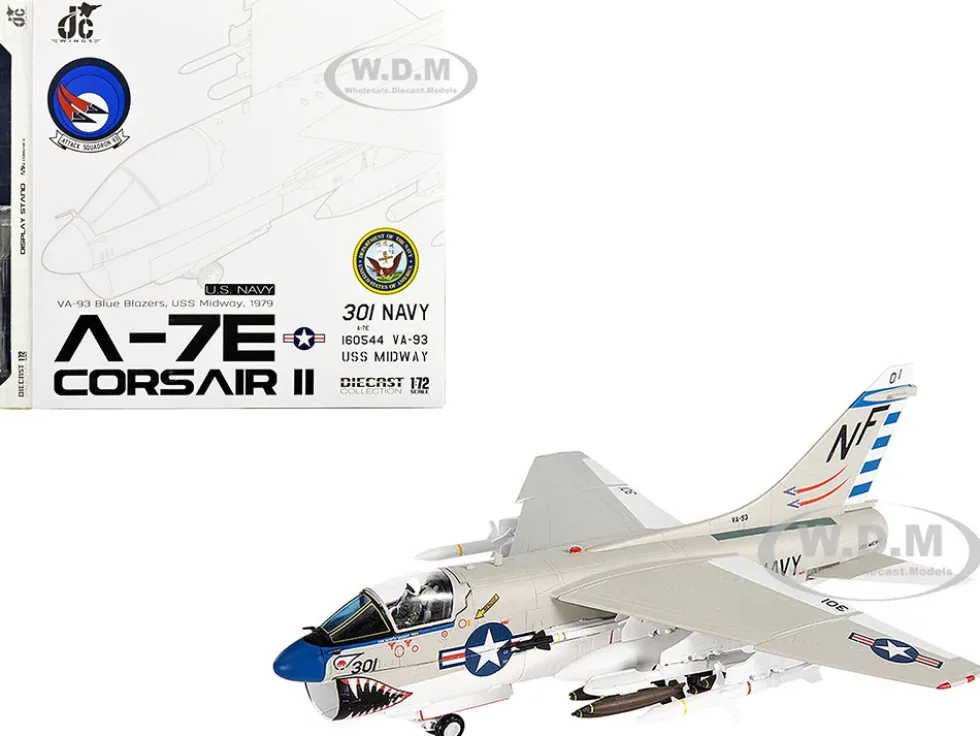 Vought A 7E Corsair II Attack Aircraft VA-93 Blue Blazers USS Midway 1979 United States Navy 1/72 Diecast Model JC Wings JCW-72-A7-006