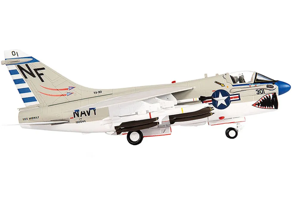 Vought A 7E Corsair II Attack Aircraft VA-93 Blue Blazers USS Midway 1979 United States Navy 1/72 Diecast Model JC Wings JCW-72-A7-006