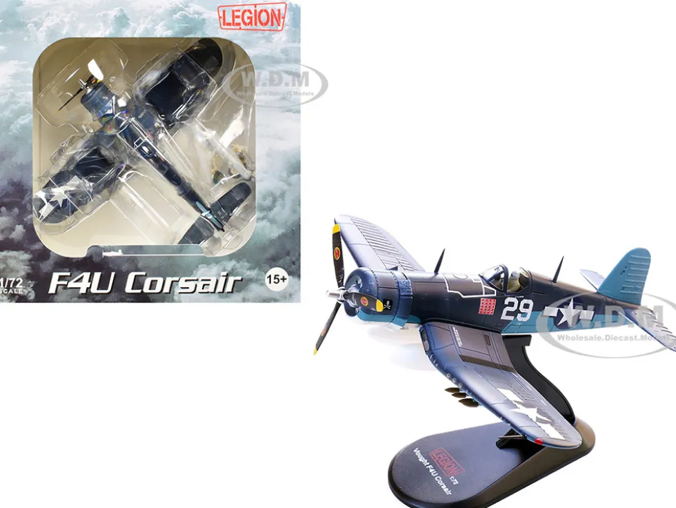 Vought F4U-1A Corsair Fighter Aircraft "Ace Ira Kepford, VF-17 Jolly Rogers, Bougainville, Solomon Islands" (1944) United States Navy 1/72 Diecast Model Airplane by Legion