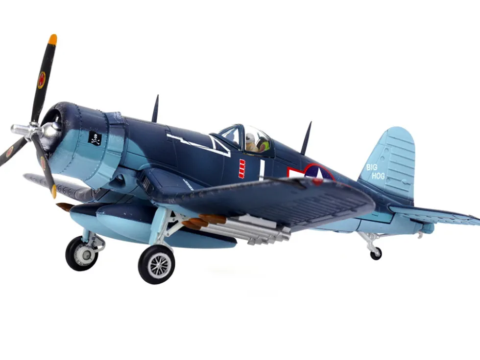 Vought F4U 1A Corsair Fighter Plane Big Hog VF 17 Jolly Rogers Captain Tommy Blackburn US Navy 1943 1/72 Diecast Model Airplane Legion LEG-14619LA