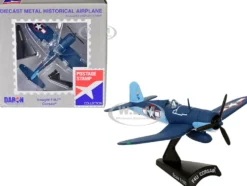 Vought F4U Corsair Fighter Aircraft VMF 422 First Lieutenant Robert Cowboy Stout United States Navy 1/100 Diecast Model Airplane Postage Stamp PS5356-2