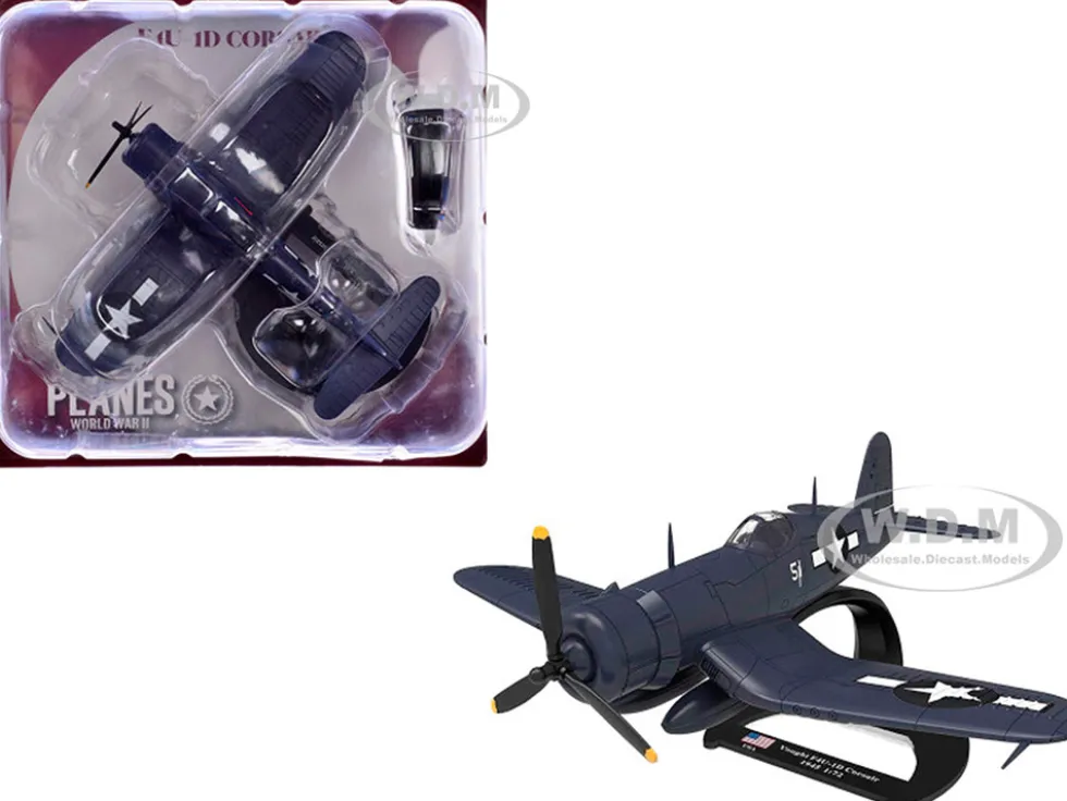 Vought F4U-1D Corsair Fighter Aircraft "Robert Wade, VMF-323 Death Rattlers, Yontan Airfield, Okinawa" (1945) United States Marine Corps "Planes of World War II" Series 1/72 Diecast Model Airplane by Luppa