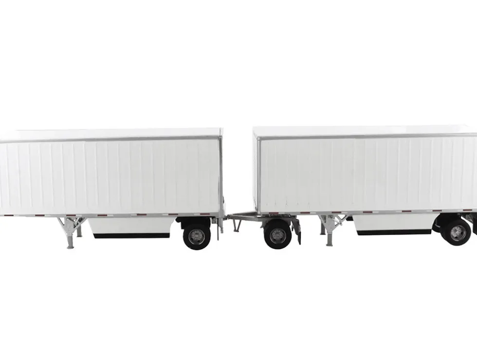 Wabash National 28' Double Pup Trailers White Transport Series 1/50 Diecast Model Diecast Masters 91036