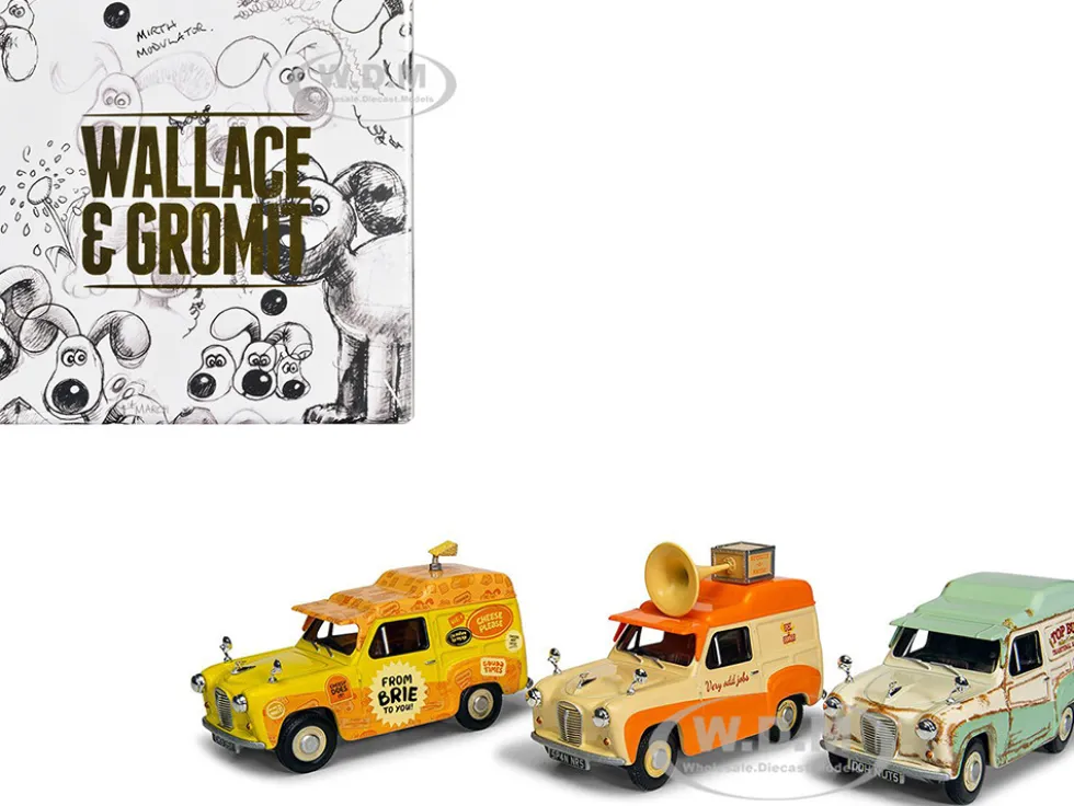 Wallace & Gromit Austin A35 Van Collection Set of 3 Pieces Diecast Model Cars Corgi CC80505