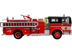 1974 Ward LaFrance Fire Engine "Chicago Fire Department - Engine 49" Red with Black Top "5 Alarm" Series Limited Edition 1/87 (HO) Diecast Model by Iconic Replicas