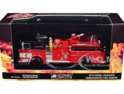 1974 Ward LaFrance Fire Engine "Chicago Fire Department - Engine 49" Red with Black Top "5 Alarm" Series Limited Edition 1/87 (HO) Diecast Model by Iconic Replicas