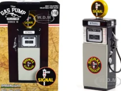 1951 Wayne 505 Gas Pump Signal Gasoline Black and Gray Vintage Gas Pumps Series 10 1/18 Diecast Model Greenlight 14100 B