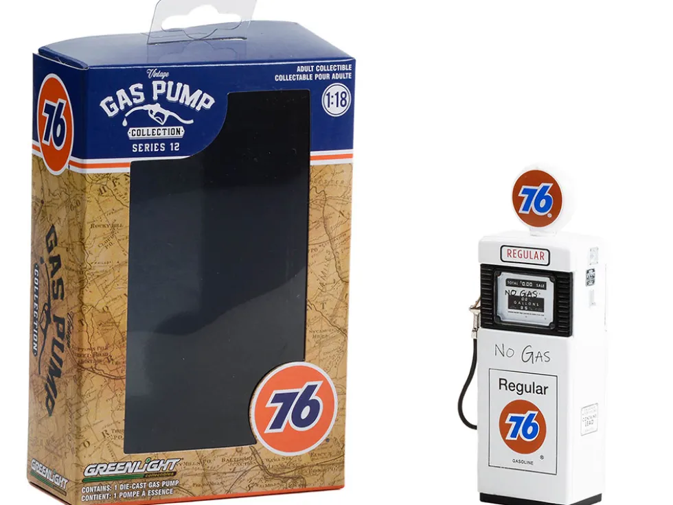 1951 Wayne 505 Gas Pump Union 76 Regular Gasoline No Gas White Vintage Gas Pumps Series 12 1/18 Diecast Model Greenlight 14120B
