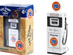 1951 Wayne 505 Gas Pump Union 76 Regular Gasoline No Gas White Vintage Gas Pumps Series 12 1/18 Diecast Model Greenlight 14120B