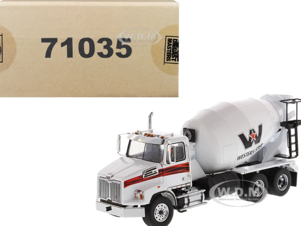 Western Star 4700 SB Concrete Mixer Truck White 1/50 Diecast Model Diecast Masters 71035