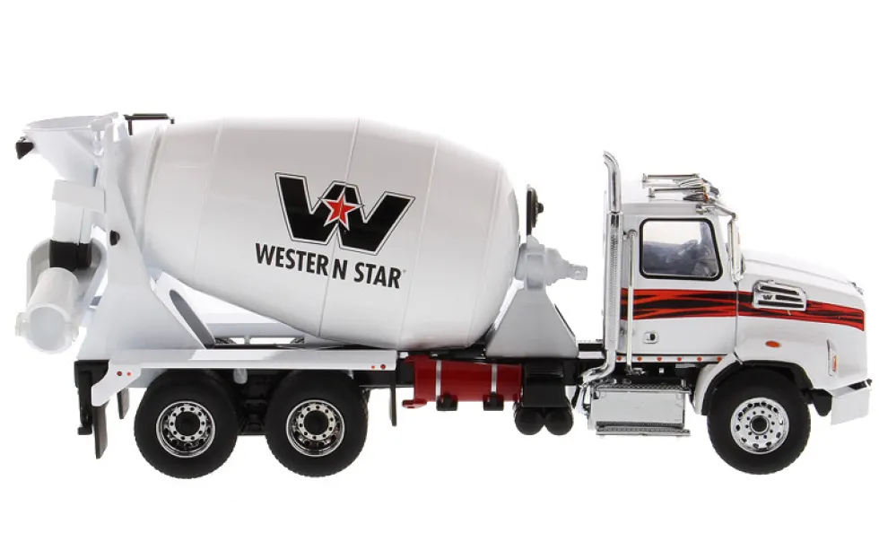 Western Star 4700 SB Concrete Mixer Truck White 1/50 Diecast Model Diecast Masters 71035