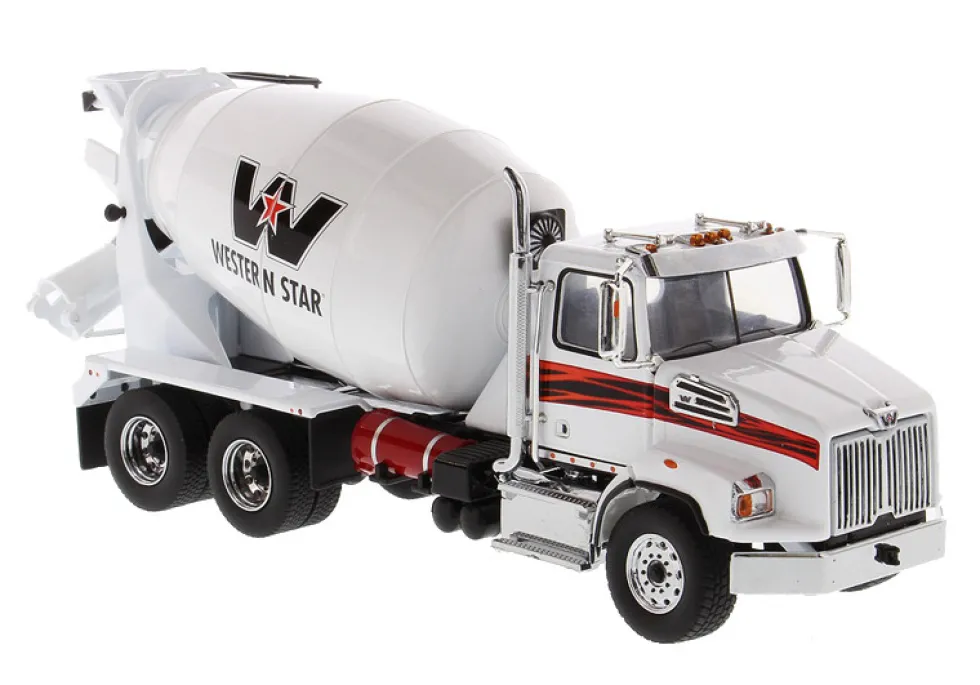 Western Star 4700 SB Concrete Mixer Truck White 1/50 Diecast Model Diecast Masters 71035