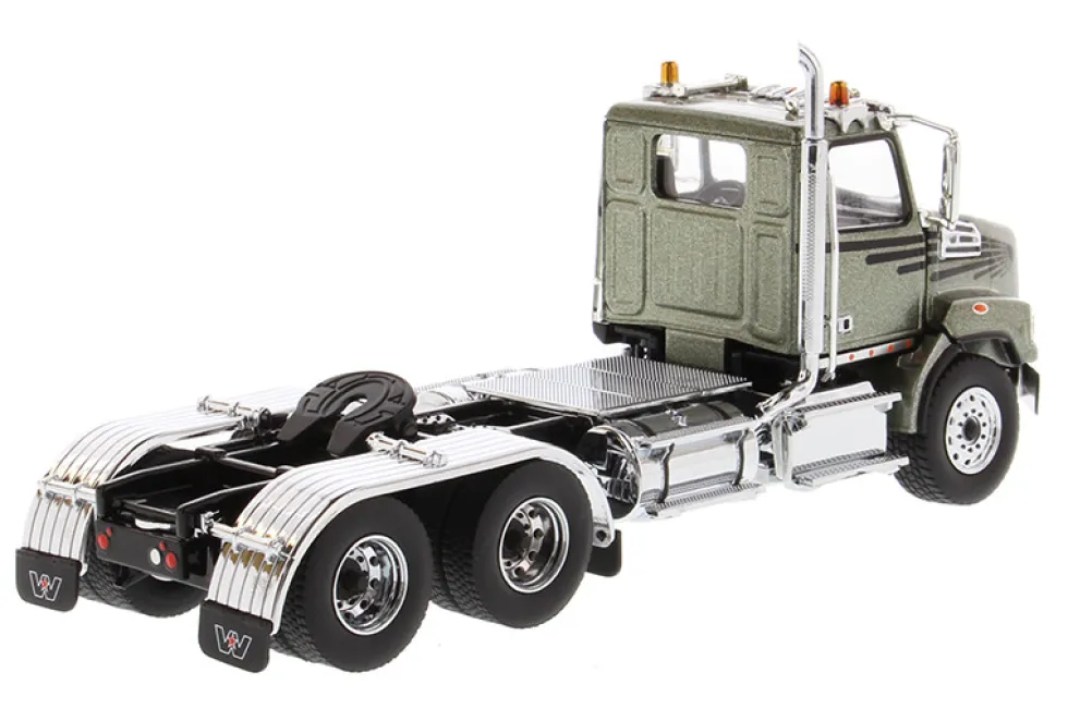 Western Star 4700 SB Tandem Day Cab Tractor Metallic Olive Green 1/50 Diecast Model Diecast Masters 71038