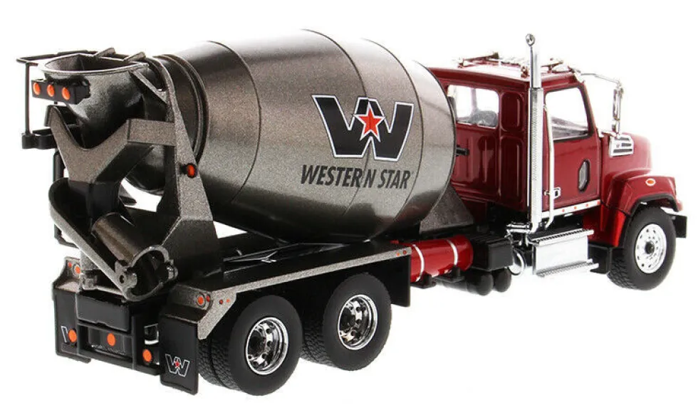 Western Star 4700 SF Concrete Mixer Metallic Red Gray Body 1/50 Diecast Model Diecast Masters 71033