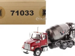 Western Star 4700 SF Concrete Mixer Metallic Red Gray Body 1/50 Diecast Model Diecast Masters 71033