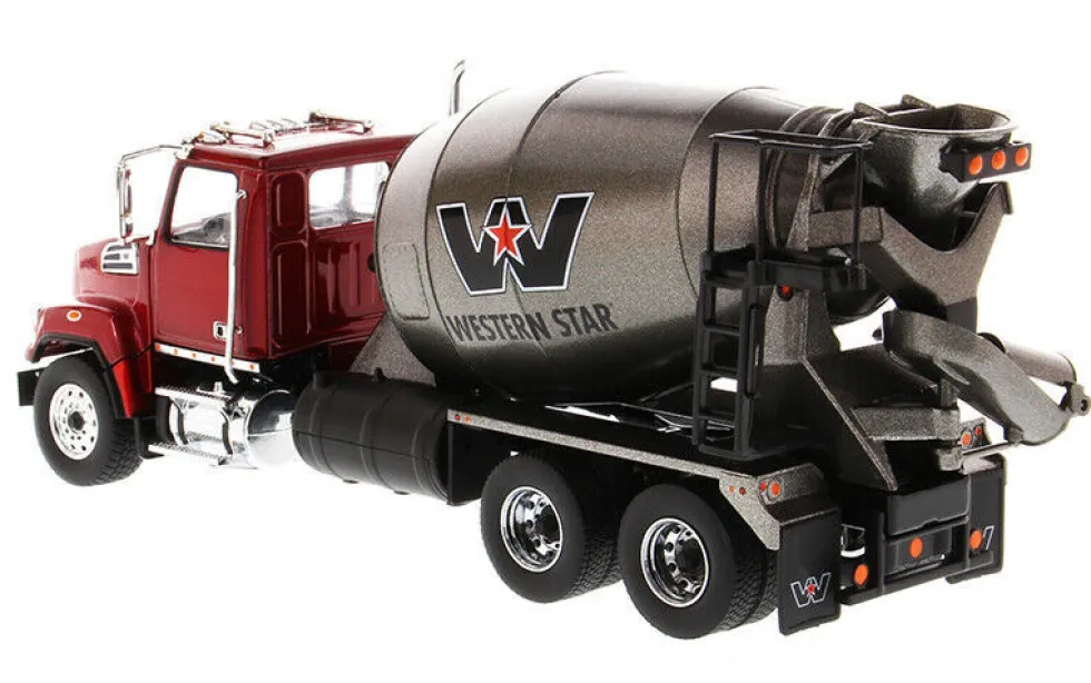 Western Star 4700 SF Concrete Mixer Metallic Red Gray Body 1/50 Diecast Model Diecast Masters 71033