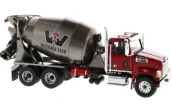 Western Star 4700 SF Concrete Mixer Metallic Red Gray Body 1/50 Diecast Model Diecast Masters 71033