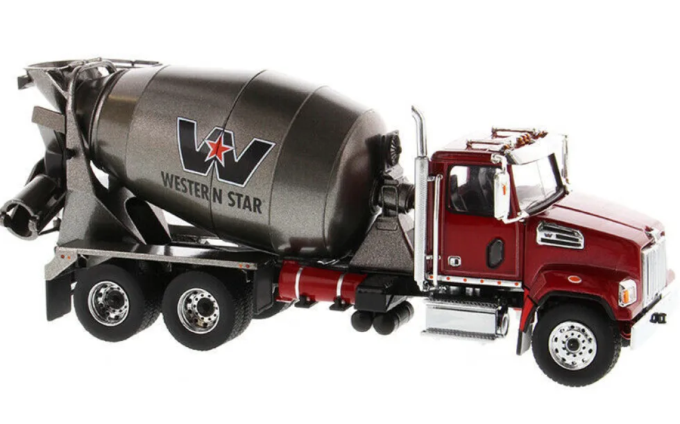 Western Star 4700 SF Concrete Mixer Metallic Red Gray Body 1/50 Diecast Model Diecast Masters 71033
