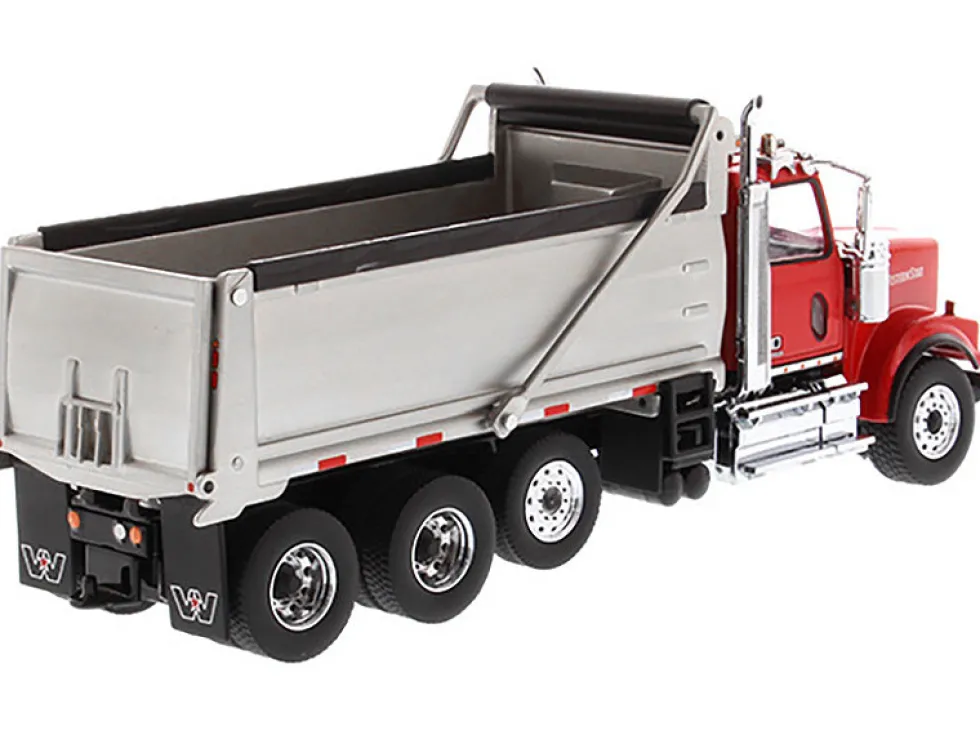 Western Star 4900 SF Dump Truck Red Silver 1/50 Diecast Model Diecast Masters 71067