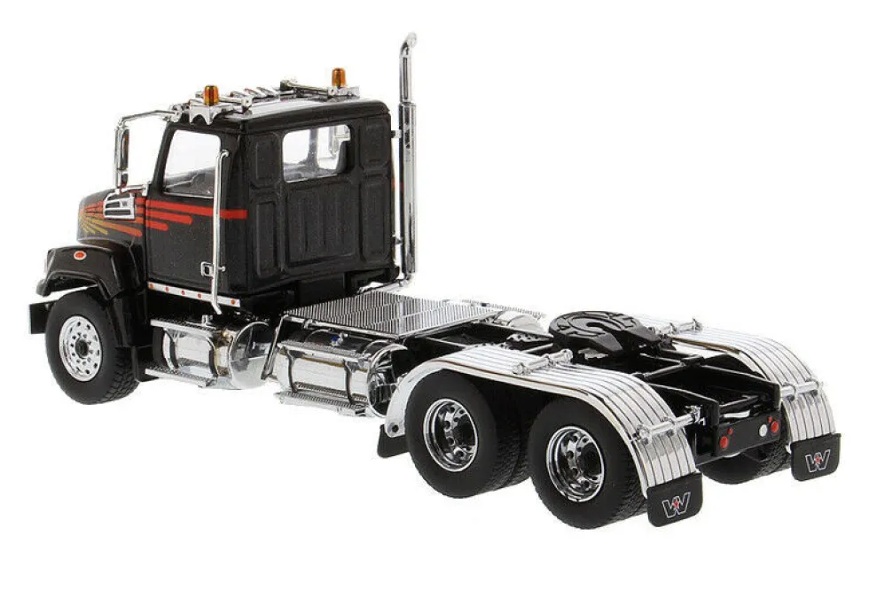 Western Star 4700 SF Tandem Day Cab Tractor Metallic Black 1/50 Diecast Model Diecast Masters 71036