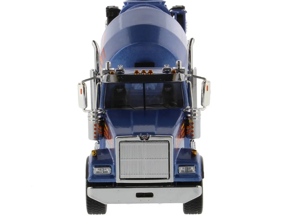 Western Star 4900 with Bridgemaster McNeilus Mixer Blue Metallic "Transport Series" 1/50 Diecast Model by Diecast Masters