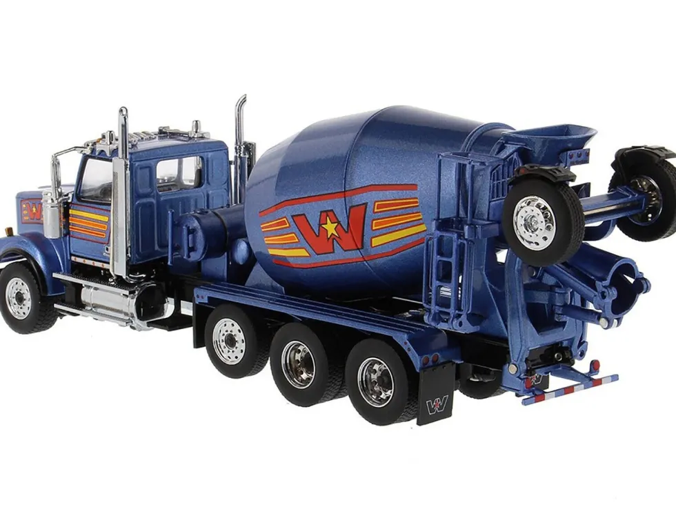 Western Star 4900 with Bridgemaster McNeilus Mixer Blue Metallic "Transport Series" 1/50 Diecast Model by Diecast Masters
