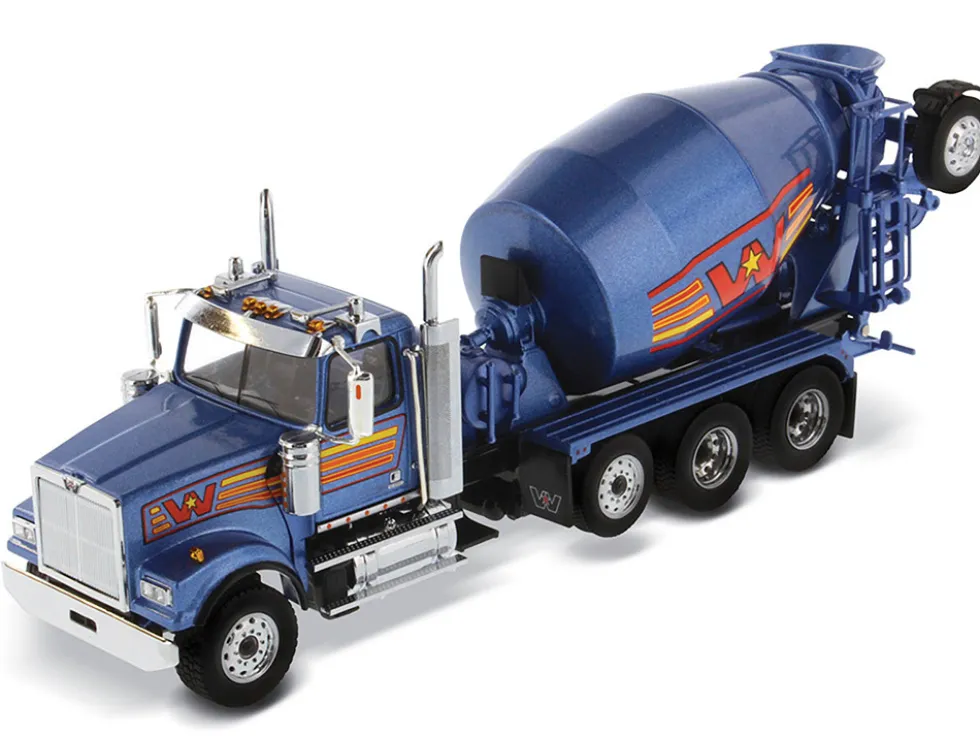 Western Star 4900 with Bridgemaster McNeilus Mixer Blue Metallic "Transport Series" 1/50 Diecast Model by Diecast Masters