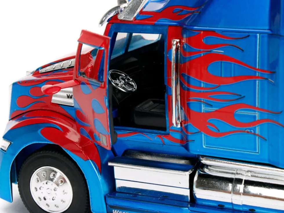 Western Star 5700 XE Phantom Optimus Prime Robot on Chassis Transformers 5 2017 Movie Hollywood Rides Series 1/24 Diecast Model Jada 98403