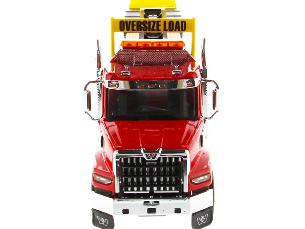Western Star 49X SBFA Tridem Axle Heavy-Haul Tractor XL 120 Low-Profile HDG Trailer Red Black Transport Series 1/50 Diecast Model Diecast Masters 71090