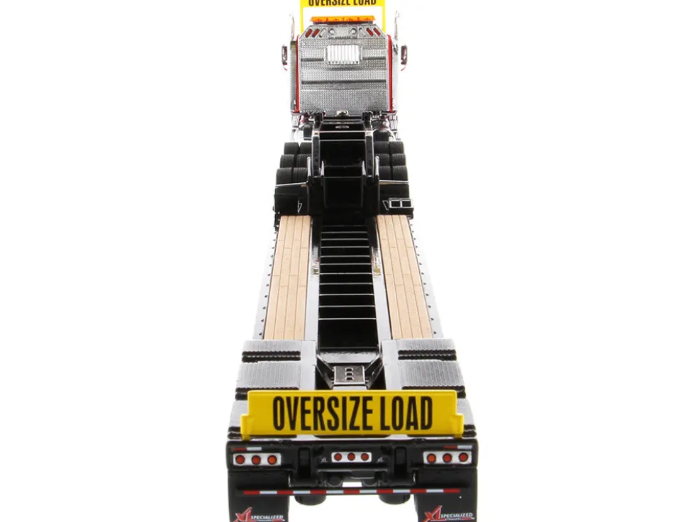 Western Star 49X SBFA Tridem Axle Heavy-Haul Tractor XL 120 Low-Profile HDG Trailer Red Black Transport Series 1/50 Diecast Model Diecast Masters 71090