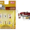 Western Style 6 piece Diecast Set 4 Figurines 2 Accessories 1/64 Scale Models American Diorama 76485