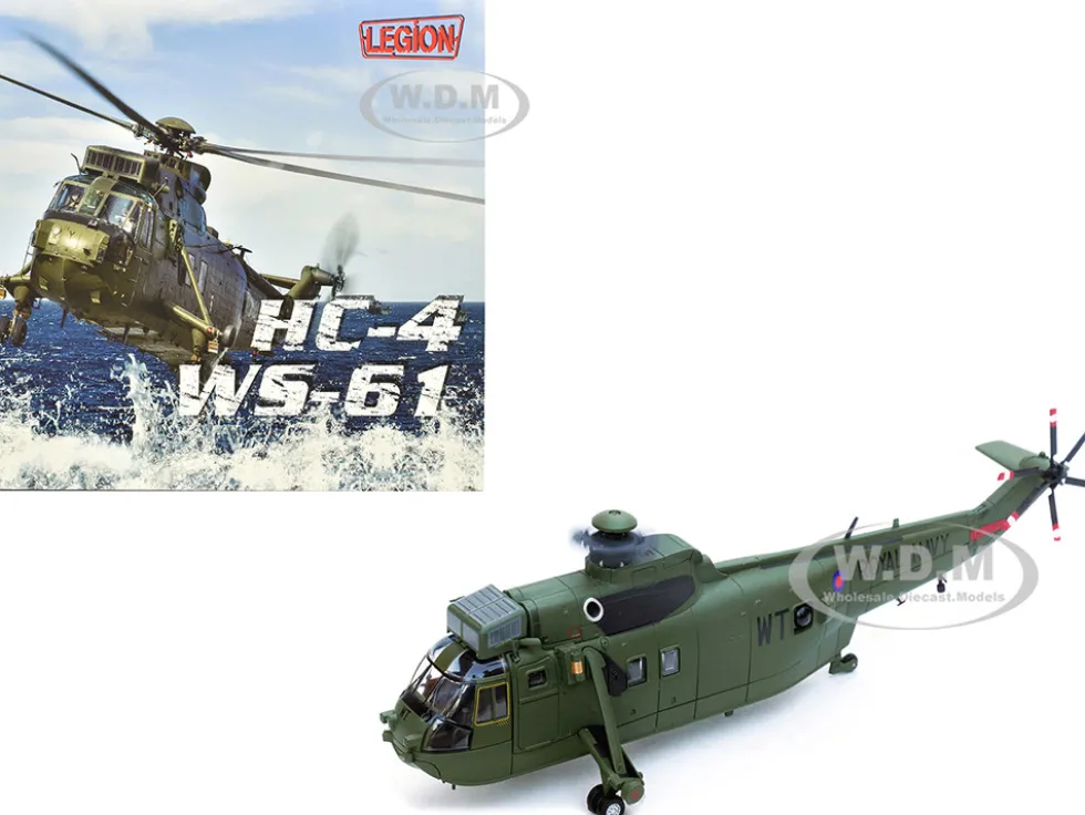 Westland Sea King HC.4 Helicopter "Green Livery, 848 Naval Air Squadron, Commando Helicopter Force, Royal Naval Air Station Yeovilton, Somerset" (2009) British Royal Navy 1/72 Diecast Model by Legion