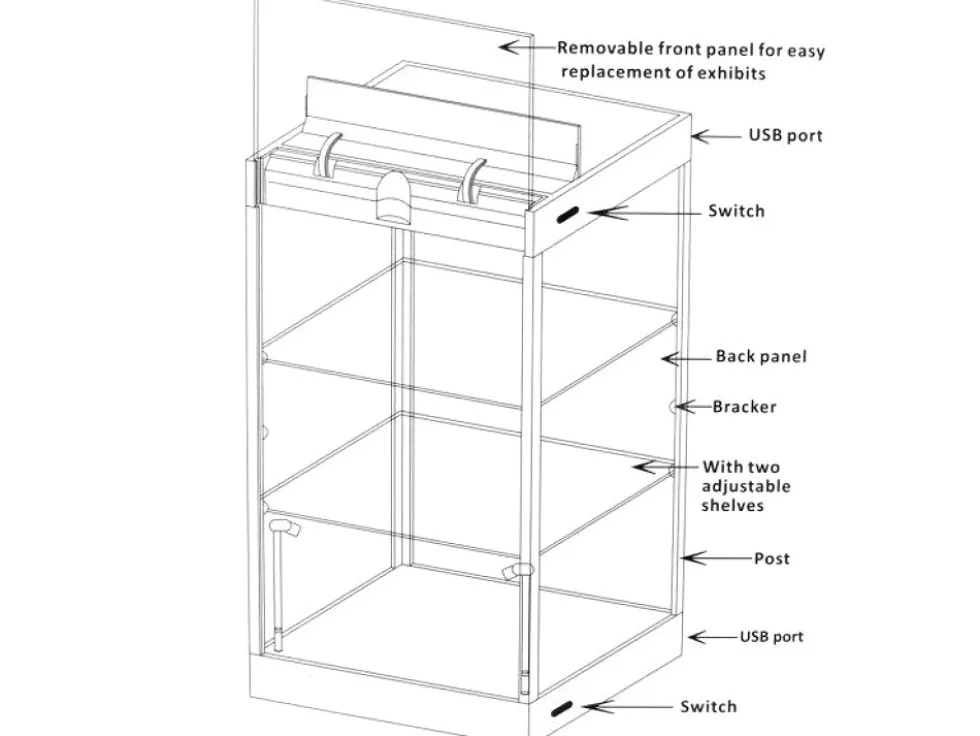 White Display Showcase Desktop 3-Tier with Two Adjustable Shelves and LED Lights White for 1/18 1/24 1/32 1/43 1/64 Scale Models 9927 MW