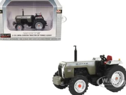 White 2-105 Open Station Power Assist Tractor Brushed Metal with White Stripes 1/64 Diecast Model by SpecCast