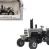 White 2255 Open Station Tractor Brushed Metal with White Stripes 1/64 Diecast Model by SpecCast