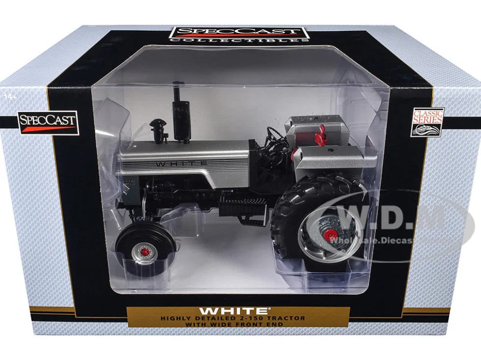 White 2-150 Open Station Wide Front Tractor Silver Metallic "Classic Series" 1/16 Diecast Model by SpecCast