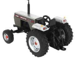 White 2-88 2WD Open Station Tractor Brushed Metal with Red Stripes 1/64 Diecast Model by SpecCast