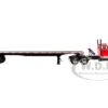 White Western Star 4900 Day Cab with 48’ Utility Flatbed Trailer Viper Red 1/64 Diecast Model by DCP/First Gear
