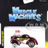 1941 Willys Coupe Gasser Competition Cams Red Metallic White 1/64 Diecast Model Car Muscle Machines 15549