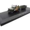 Willys Jeep 1 4 Ton Utility Truck Olive Drab with Trailer United States Army 1/43 Diecast Model Militaria Die Cast 23200-44