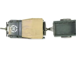 Willys MB Jeep with Trailer Olive Drab (Weathered) with Driver Figure