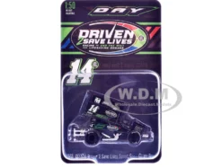 Winged Sprint Car #14CC Corey Day (Green Version) "Driven 2 Save Lives" Jason Meyers Racing (2025) 1/50 Diecast Model Car by ACME