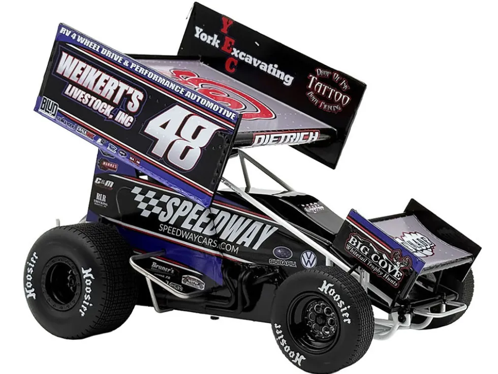 Winged Sprint Car #48 Danny Dietrich "Weikert's Livestock - Speedway Cars" Gary Kauffman Racing (2025) 1/18 Diecast Model Car by ACME