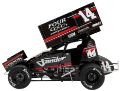 Winged Sprint Car #14 Spencer Bayston "Four CCCC's Construction - Sander" Jason Meyers Racing (2025) 1/18 Diecast Model Car by ACME