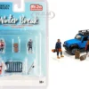 Winter Break Diecast Set 6 pieces 2 Figurines 4 Accessories 1/64 Scale Models American Diorama 76462