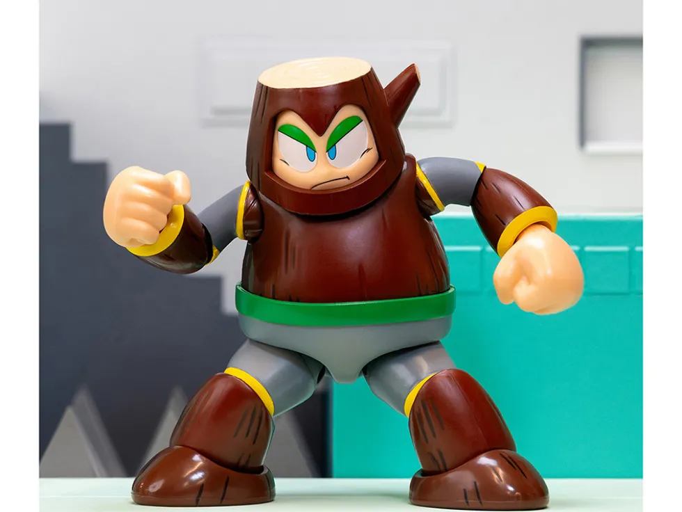 Wood Man 5" Moveable Figure (Deluxe Version) with Accessories and Alternate Head and Hands "Mega Man" (1987) Video Game Model by Jada